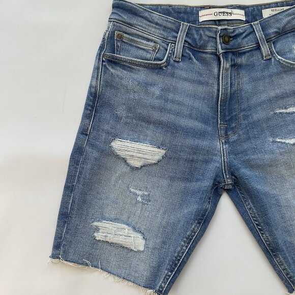 Guess Men's Regular Wyatt Denim Shorts Light Blue Size 38 - Picture 3 of 7